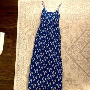 J crew factory blue patterned maxi dress